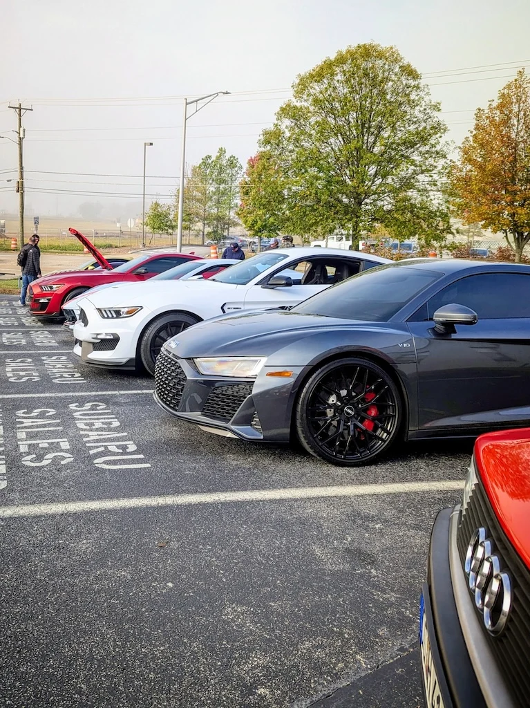 Audi R8, Chevrolet Corvette, Ford Mustangs